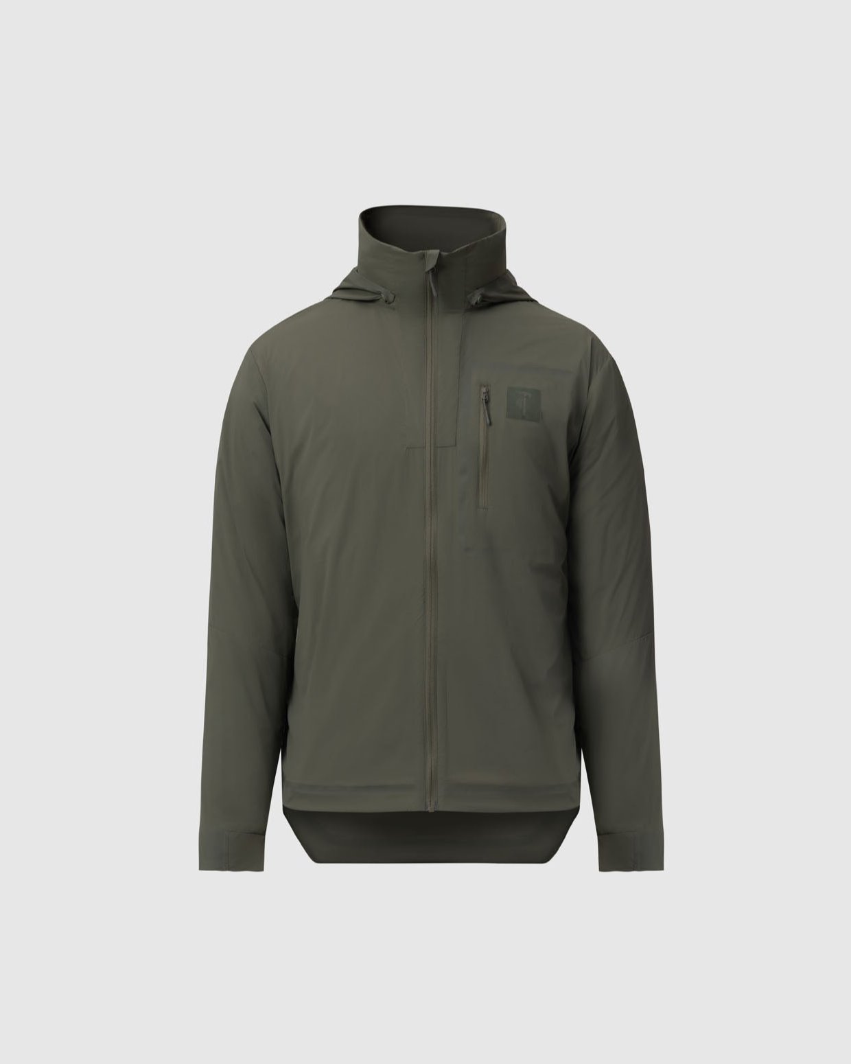 On form frontal photo of the Tomahawk Performance Crosswind Jacket, a tactical wind jacket, in Ranger Green.