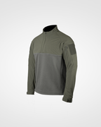Ranger Green Tomahawk Performance cold weather combat shirt with velcro patch on a white background in isometric view.