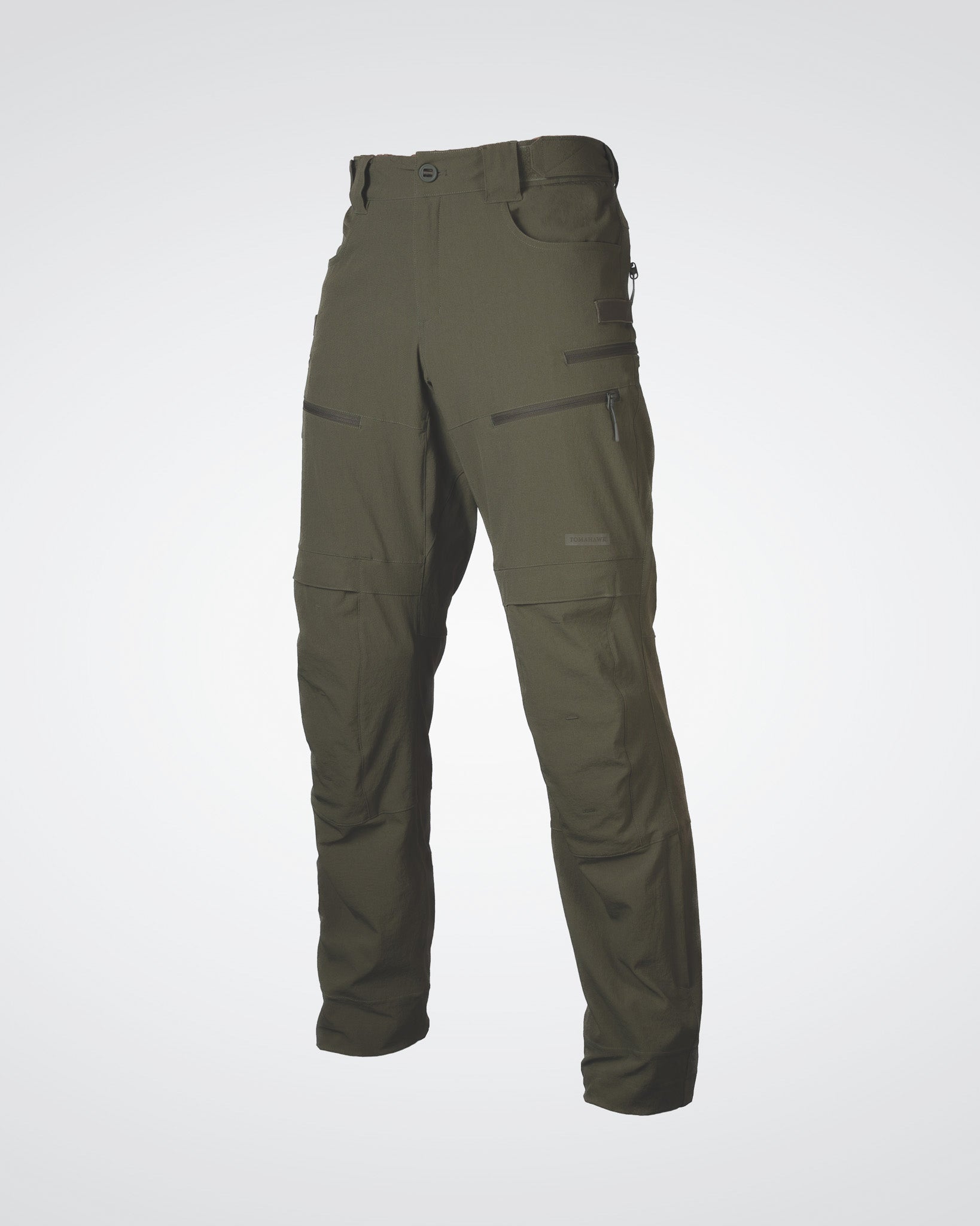 Green tactical pants on a white background