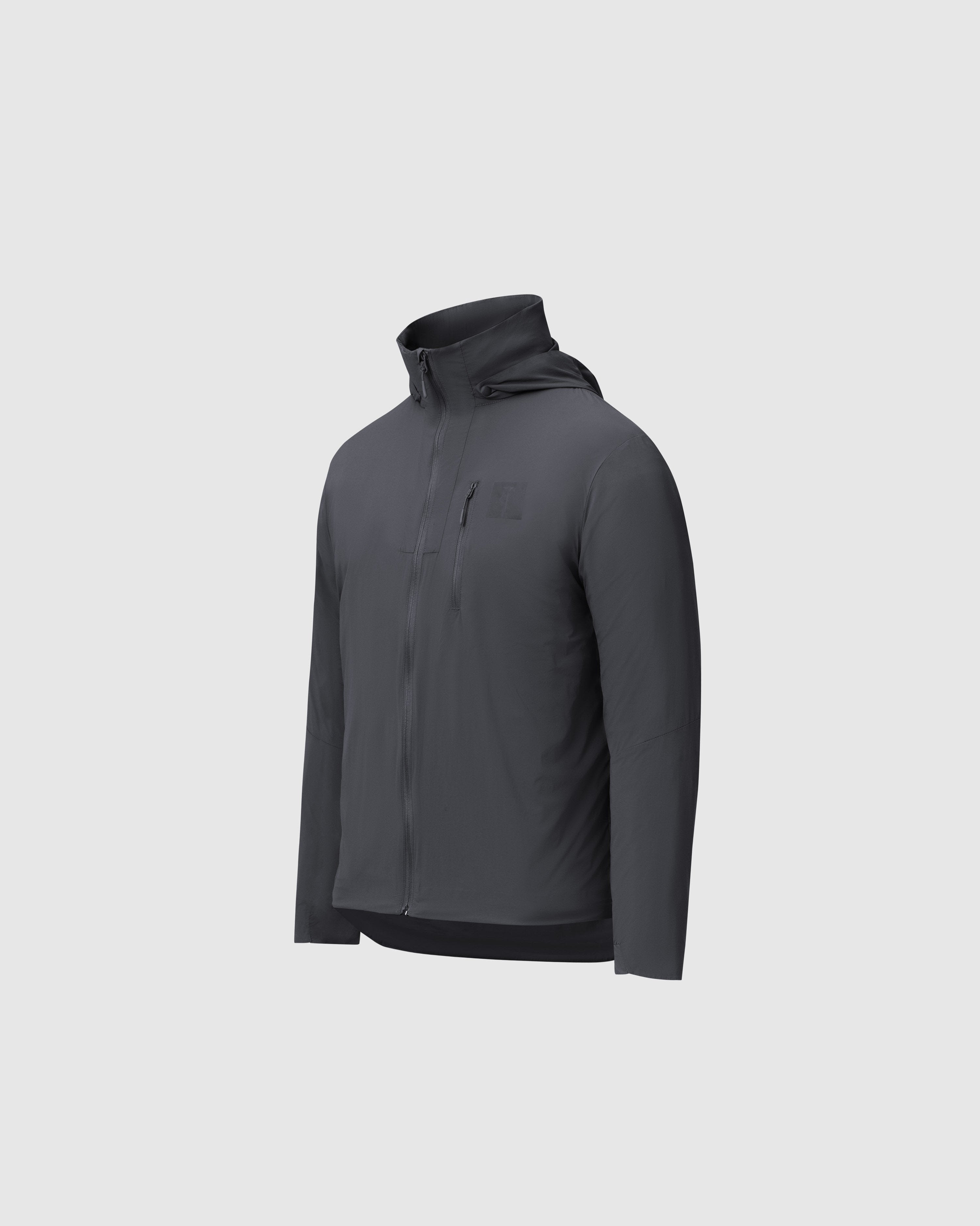 On form photo of the Tomahawk Performance Crosswind Jacket, a tactical windbreaker, in Urban Gray.
