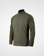 Frontal studio photo of the Tomahawk Performance HW / Combat Shirt in Ranger Green, a full featured hot weather combat shirt.