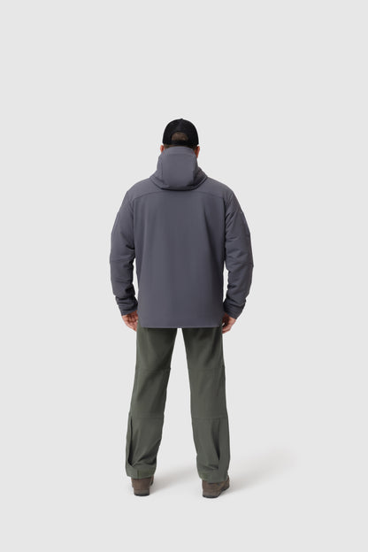 Back photo of the Tomahawk Performance Instructor Jacket, a tactical cold weather insulated jacket, in the Urban Grey color way.