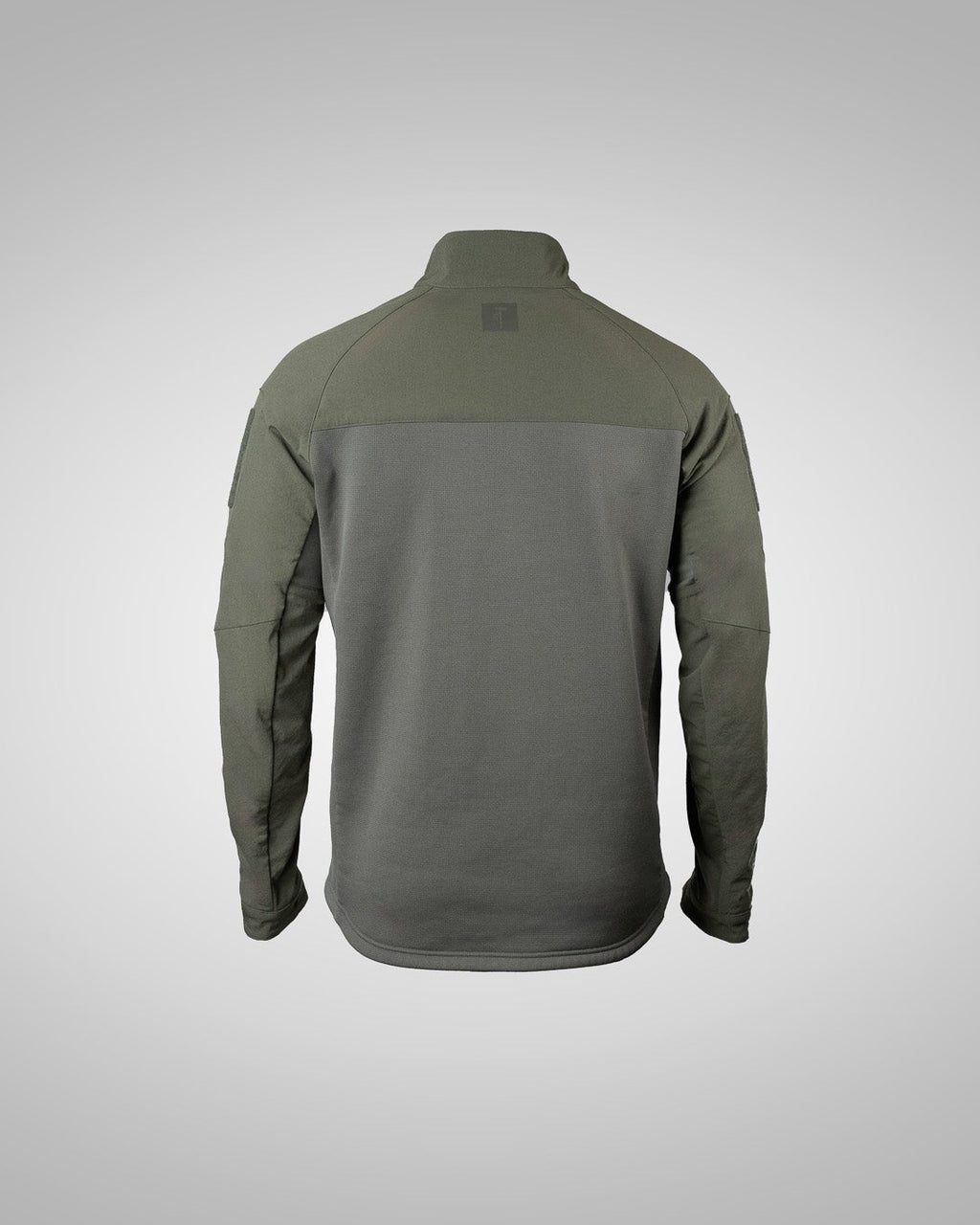 Back photo of the Tomahawk Performance CW / Combat Top, a tactical cold weather insulated layer, in Ranger Green.