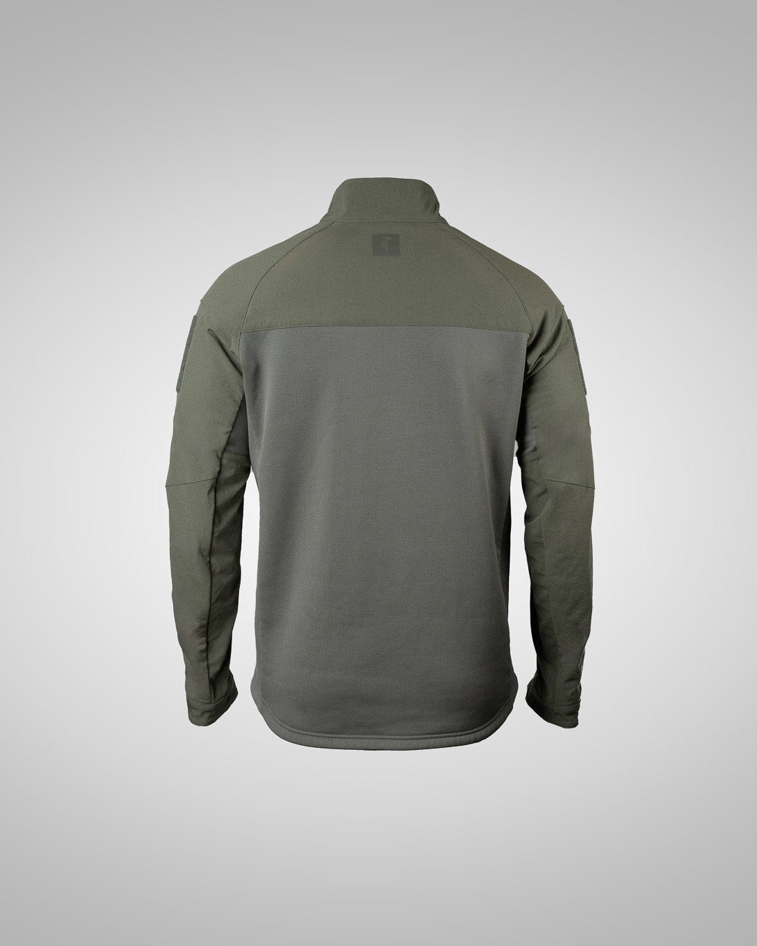 Back photo of the Tomahawk Performance CW / Combat Top, a tactical cold weather insulated layer, in Ranger Green.