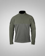 Frontal photo of the Tomahawk Performance CW / Combat Top, a tactical cold weather insulated layer, in Ranger Green.