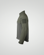Green and gray tactical jacket on a white background